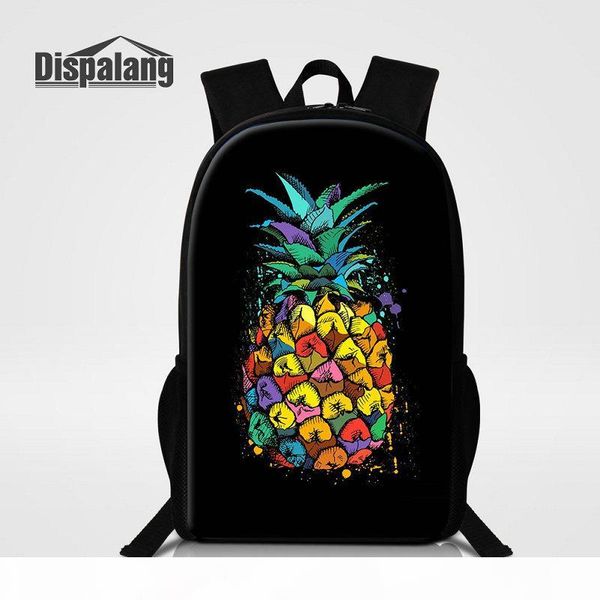 

cute cartoon pineapple printing backpack for children 3d fruit bookbags rucksack for teenagers women daily bagpacks 16 inch rugtas mochilas