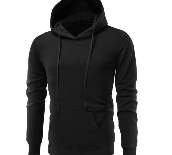

zipper decors hooded pullover casual men new arrival sweatshirt plus size long sleeve hooded streetwear 2018 hip hop fitness top, Black