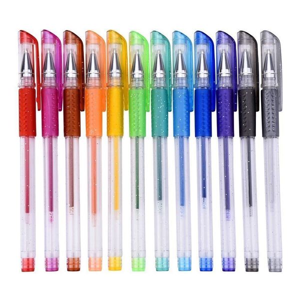 

12x scented glitter gel pens kids stocking filler school stationary
