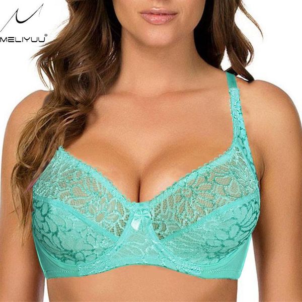 

large size bras for women underwired lace bra ultra-thin perspective bralette lingerie jacquard non padded lace sheer bra, Red;black