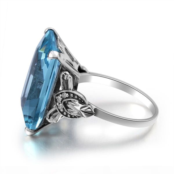 

100% authentic 925 sterling silver dazzling aquamarine finger rings for women simulate diamond wedding engagement jewelry gift y1892705, Slivery;golden