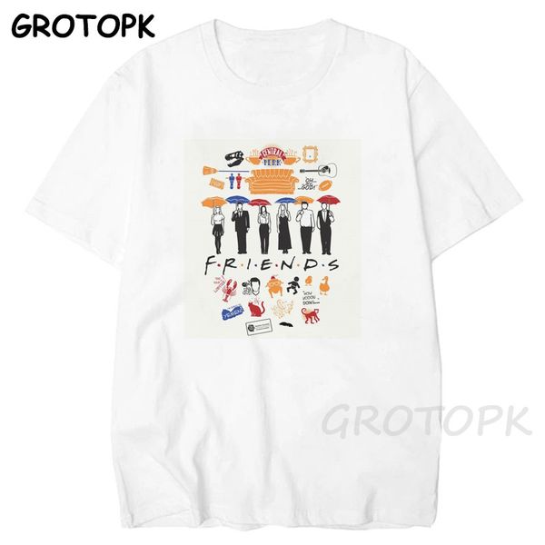 

friends print t shirt men/women summer women short sleeve leisure tee casual oversized t-shirt plus size clothing
