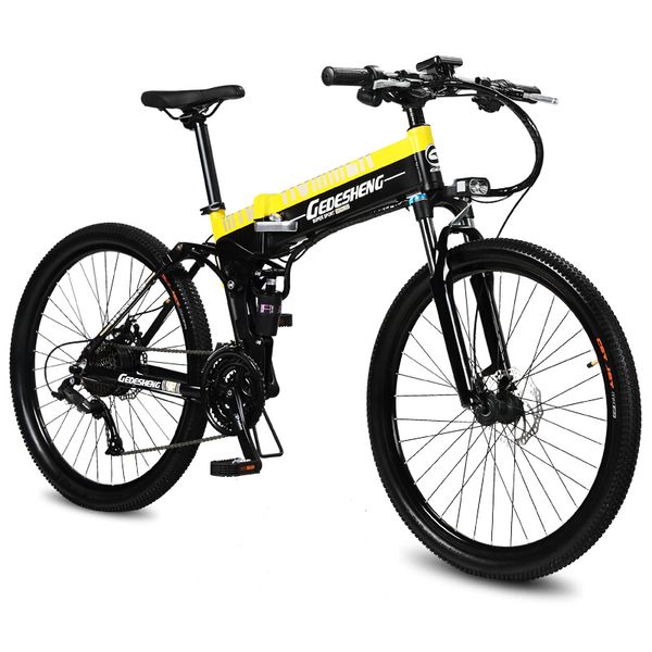 

26 inch ebike electric mountain bicycle fold electric bike 48v li-ion battery high speed motor pas rang 70km luxury offroad suv, Silver;blue