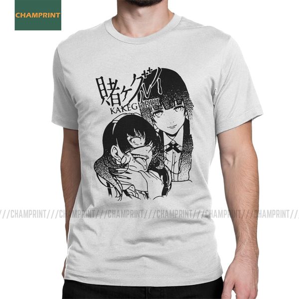 

men's pretty gambler kakegurui t shirt jabami yumeko manga japanese saotome kirari poker cotton short sleeve tees 6xl t-shirts