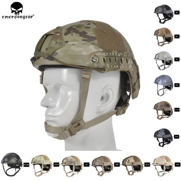 

emersongear mh type fast helmet mich ballistic type tactical helmet combat sports safety lightweight helmet w/ nvg shroud + rails