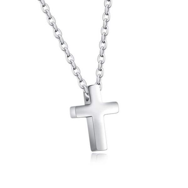 

simple women necklace stainless steel chain cross pendant ladies casual necklaces jewelry accessories ll@17, Silver