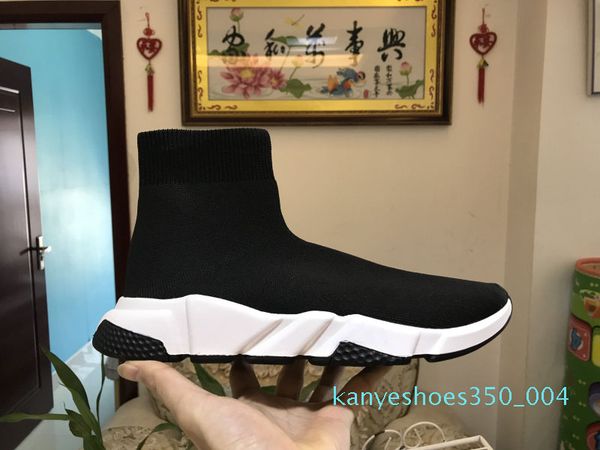 

носок обувь casual обувь speed ​​trainer высокого качество кроссовки speed ​​trainer носок гонки бегуны черная обувь мужчины и женщины обувь, Black
