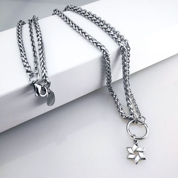 

trendy new design hip hop 316l stainless steel men's and women's pendant necklace n467, Silver