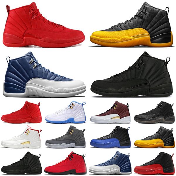 

top University Gold 12 12s men basketball shoes Indigo Game Royal reverse Flu Game taxi mens trainers sports sneakers size 7-13