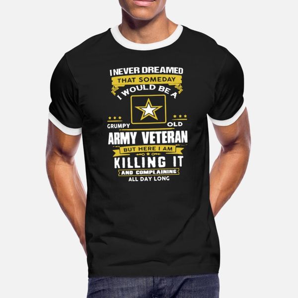 

army veteran shord рубашки тенниски мужчин характер хлопка вокруг шеи kawaii fit смешные повседневный весна осень kawaii рубашка