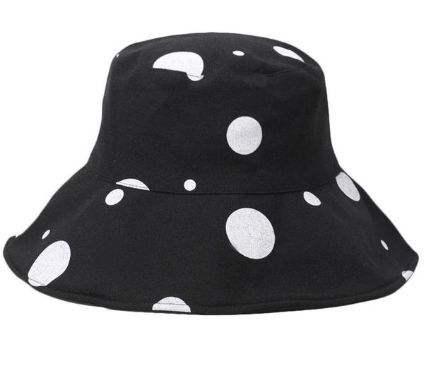 

Women Summer Wide Brim Floppy Bucket Hat Vintage Polka Dot Cotton Fisherman Cap