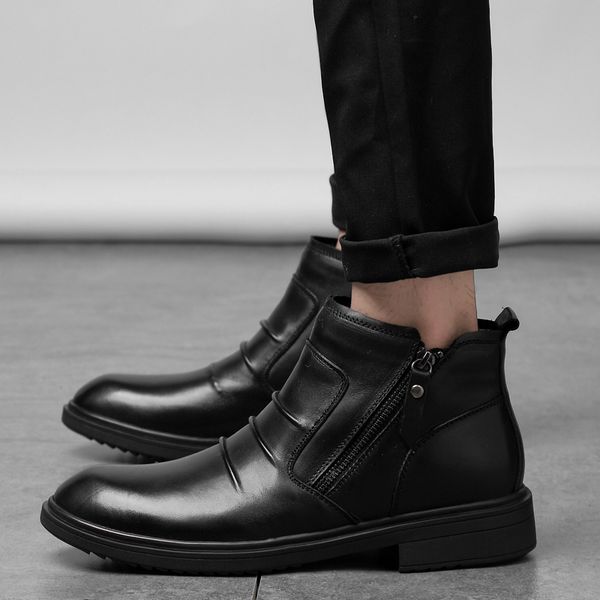 

fashion boots mens 2020 sports for shoe sale shoes causal leisure sneaker man leather sneakers men mens casual male, Black