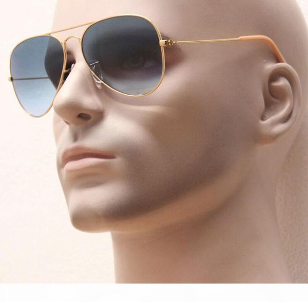 

faster shipping iconic classical style large metal frame glass gradient lens women shopping sunglasses,man retro coating cool gafas, White;black