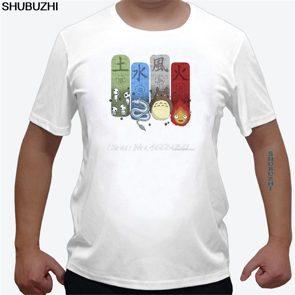 

men t shirt cotton short sleeve o-neck t-shirt men male elemental charms princess mononoke totoro spirited away