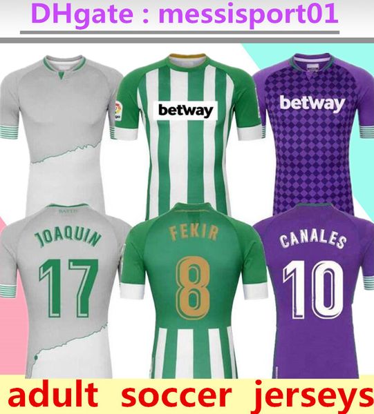 

2020 2021 real betis soccer jersey 17 joaquin 10 canales men camiseta de fÃºtbol juanmi fekir bartra canales loren camiseta de futebol, Black;yellow