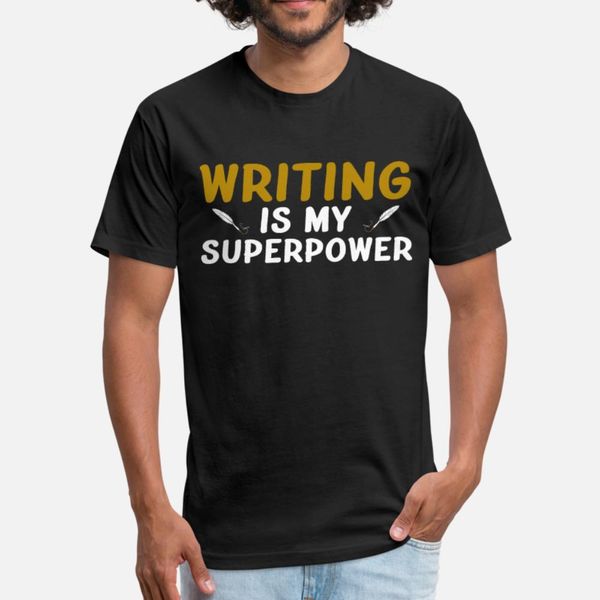 

writing is my superpower trend t shirt men custom short sleeve round neck costume anti-wrinkle building spring original shirt