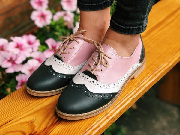 

spring flats pointed toe women lace up flat heel shallow ankle low-heel classic shoes fall flats woman leather booties, Black