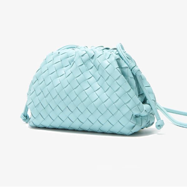 

new fashion weave ladies fashion clutch pouch handbag soft leather dumpling hobo shoulder bag purse