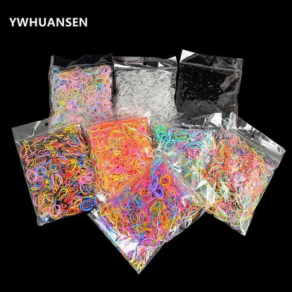 

ywhuansen about 1000pcs/bag (small package) new child baby tpu hair holders rubber band elastics girl's tie gum hair accessories, Slivery;white