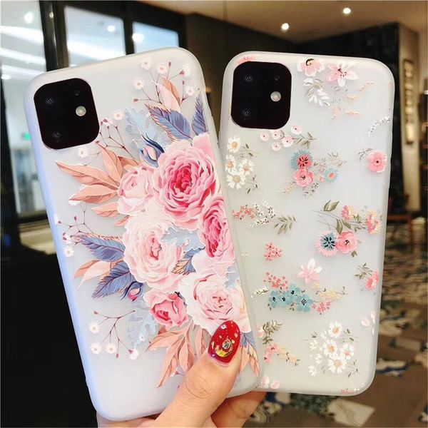 

cgjxsflower floral case for iphone x xr xs max 7 8 plus 7plus 11 pro max se phone cases soft back cover for iphone 7 coque