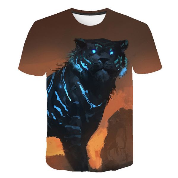 

3d new tiger animal 3d print shirts anime horror comics men clothing