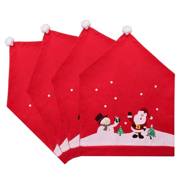 

chair covers xmas cap sets, santa hat covers, red dinner protector sets for christmas banquet holiday festival decor, s