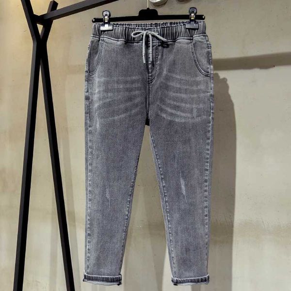 

autumn jeans for women high waist new plus size nine pantsloose denim mom harem pants female pantalones mujer vaqueros 5xl k020, Blue