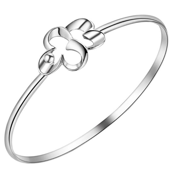 

new design fashion silver plated jewelry flower bangle gifts for women ak042, Black