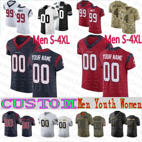 

houston texan elite 4 deshaun watson custom mens women kids tunsil 59 whitney 99 jj j.j. watt jerseys kenny stills justin reid 02, Black;red