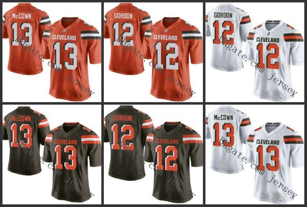 

cleveland browns red 13 josh mccown 12 josh gordon brown retired player nfl men women youth jersey, Black;red