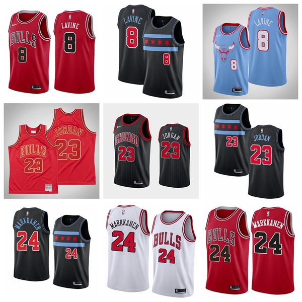 

new michael lauri markkanen chicago bulls men jor dan zach lavine basketball jersey white s-xxxl, Black