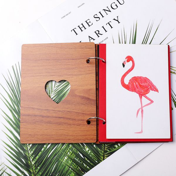 

j0721 creative 6-inch lovely wooden album vintage handmade album youth album graduation p