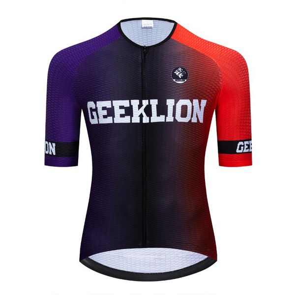 

quick dry short sleeves racing team man cycling jersey ciclismo summer breathable mtb maillot, Black;red