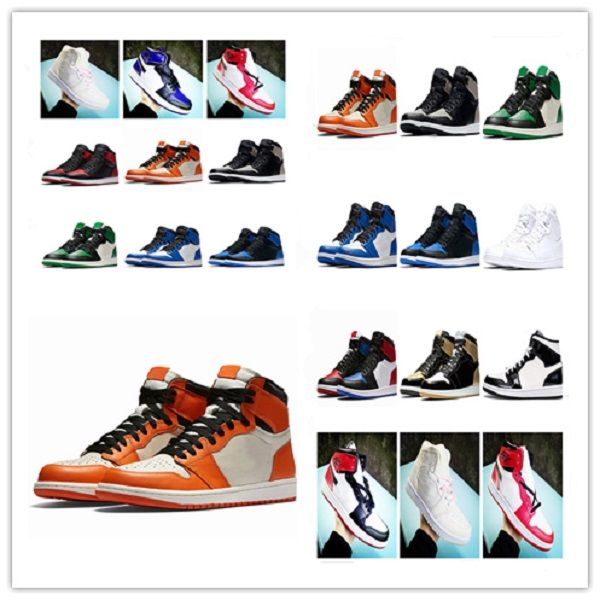 

2020 new 1 high og bred toe banned game royal outdoor basketball shoes men 1s shattered backboard shadow sneakers size36-45