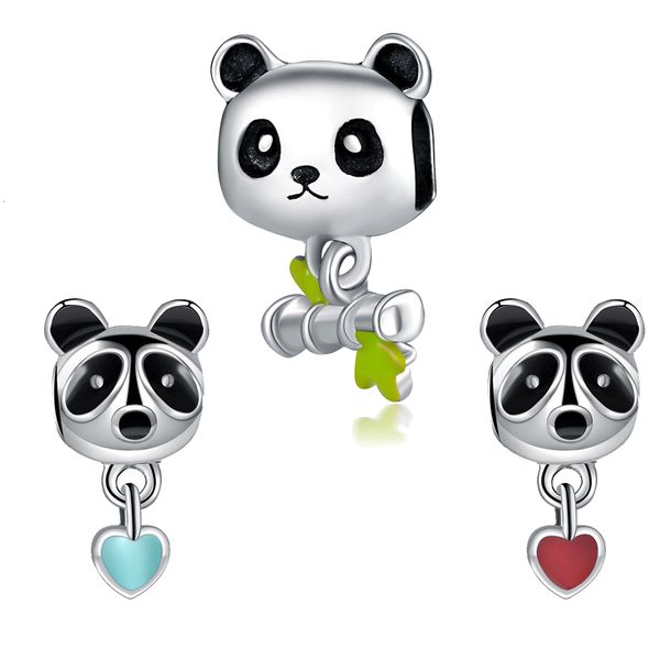

panda charm cute bead pendant jewelry fashion gift for women girl adapting original pandora bracelet animal diy bangle, Bronze;silver
