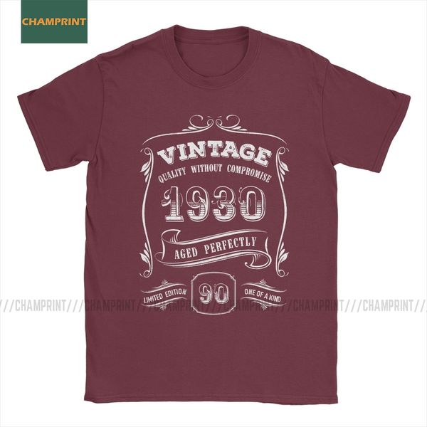 

vintage gold vintage 1930 aged perfectly t-shirt men cotton t shirts 90th birthday gift short sleeve 90 years old tees unique