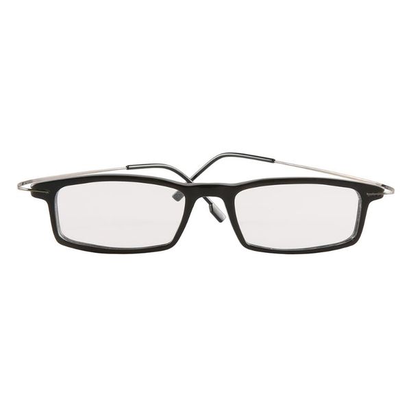 

horn glasses adjustable thin metal temples light rectangular black optical reading eyeglasses spectacle eyewear frame