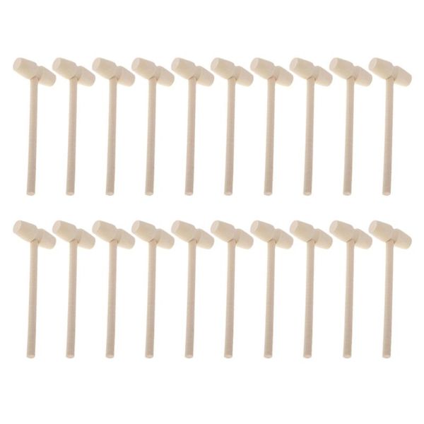 

20pcs solid wood mini hammers hitting hammer toys creative educational toy (oval)