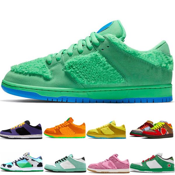 

fashion men sb dunk women running shoes green bear chunky dunky what the dunk yellow bear orange bear outdoor sneakers trainers