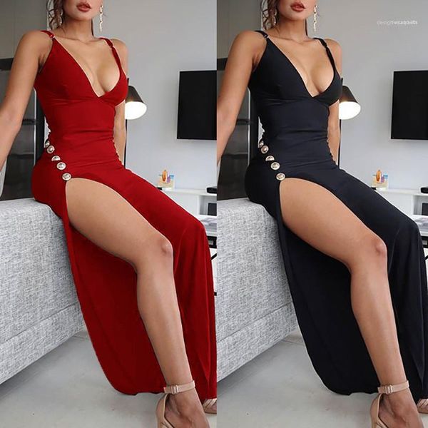 

female clothing summer women designer dress deep v neck spaghetti strap solid color printed women dress sexy, White;black