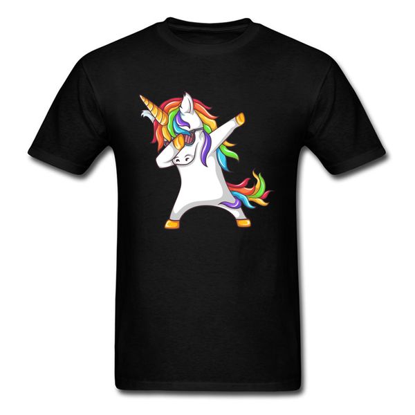 

punk style dabbing unicorn t shirts oversized normal short sleeve 100% cotton round neck men's garment sweater