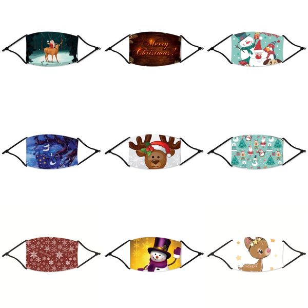 

fashion reusable children design face christmas mask mouth christmas mask with breath valve anti-dust fabric christmas mask washable with#94, Black