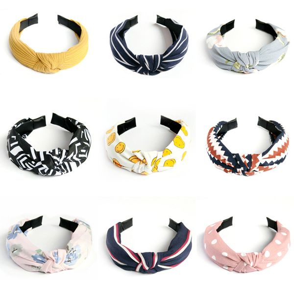 

knot hairband headbands for women cloth flowers striped smile head wrap headwear for girls hair accessories for women, Silver