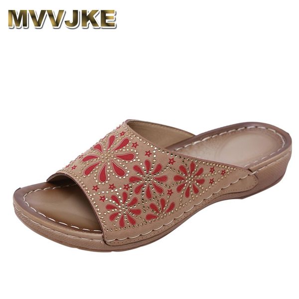 

mvvjke 2020 summer women's ladies vintage shoes outdoor female slides thick comfortable flat slipper sandals beach casual shoes, Black