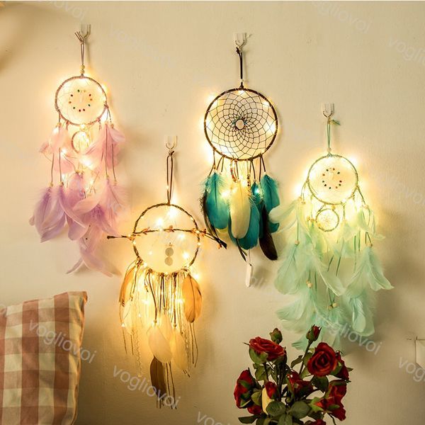 

novelty lighting indian dream catcher led strings with feather multicolour night lamp for home festival wedding shop decoration dhl