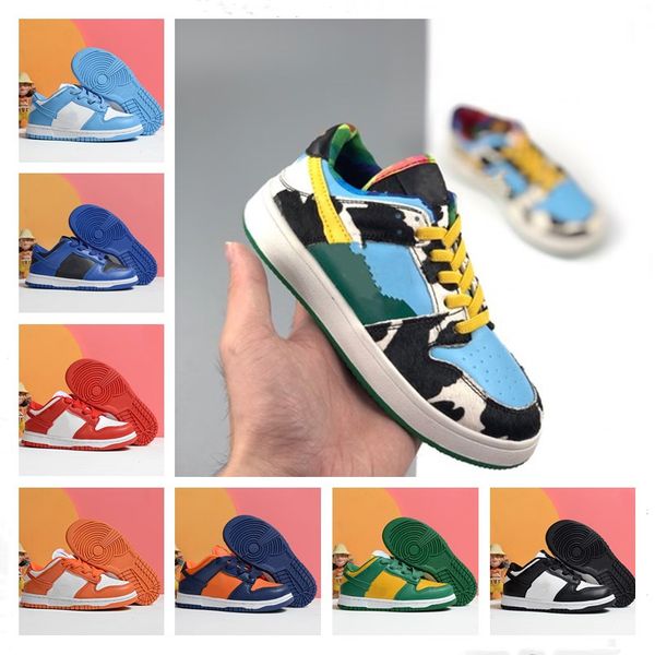 

children's sports shoes sb dunks chunky dunky university red low white brazil pulse black orange pine green boys and girls running shoe