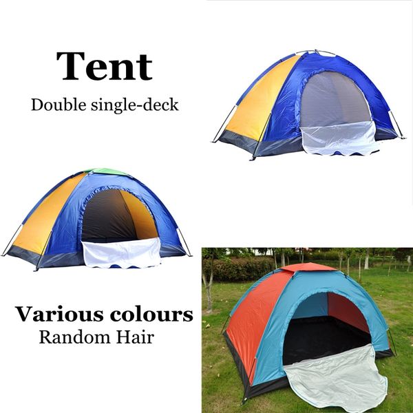

tents and shelters random color portable 2-person single-layer outdoor travel camping tent shelter anti-mosquito uv protection