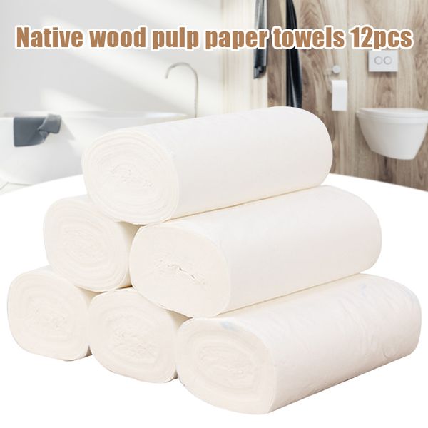 

bow ties 12pcs coreless toilet paper roll household 4-layer thickened soft safe wood pulp a66, Black;gray