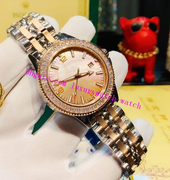 

2020watch mens 41mm vsf automatic cal 8800 diver 300m co-axial diamond dial two tone, Slivery;brown