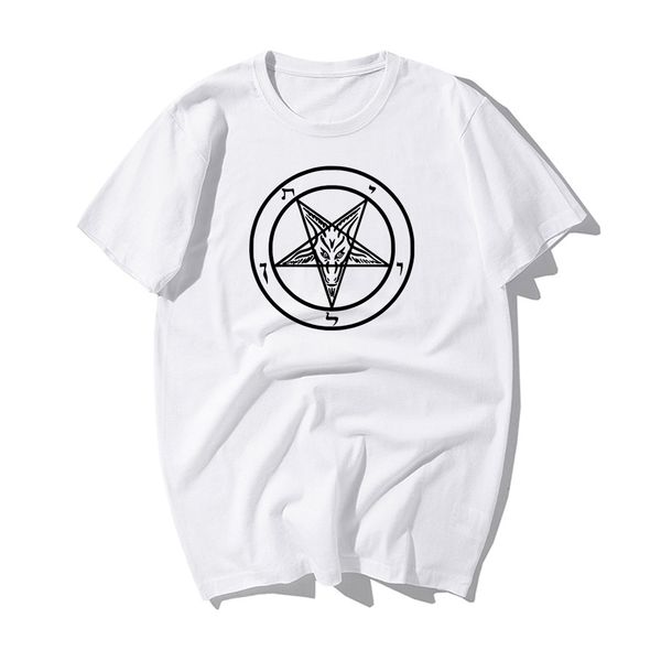 

pentagram gothic occult satan new men's new summer men clothes 2019 fashion short-sleeve round collar t-shirt cool tees
